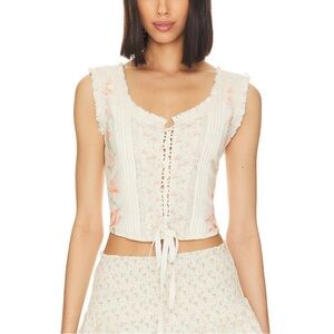*New with tags* LoveShackFancy Corvelle Bustier Top in Sandy Fields/Hazy Sun
